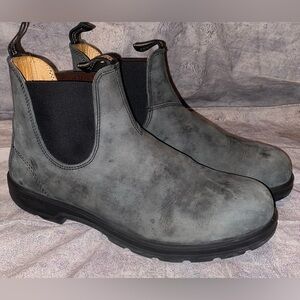 Blundstone Rustic Black Suede Nubuck Chelsea Boots Pull On 14 US Comfort 13 AU